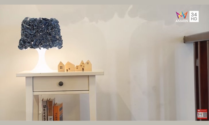 DIY โคมไฟ ผ้าที่เหลือใช้ กลายมาเป็นลวดลายของโคมไฟ ที่ไม่ธรรมดา