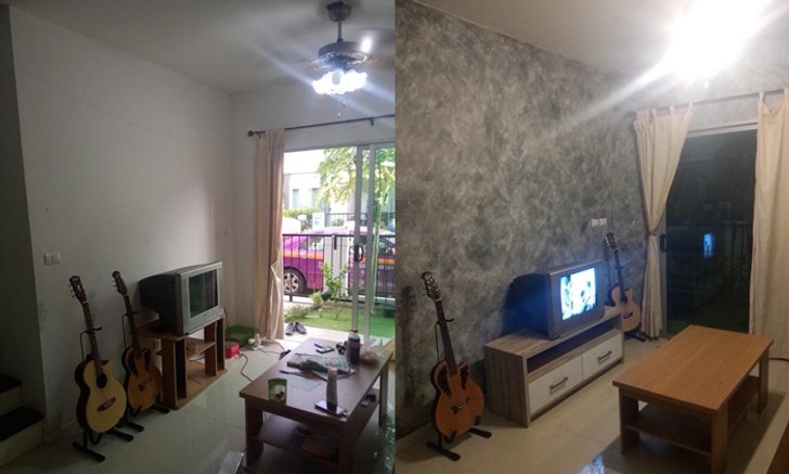 รีวิวทาสีห้องเปลี่ยน “ผนังว่างเปล่า” เป็น “ผนังลอฟท์ปูนเปลือย” สวย ทำง่าย ใช้งบไม่เกิน 1,500 บาท