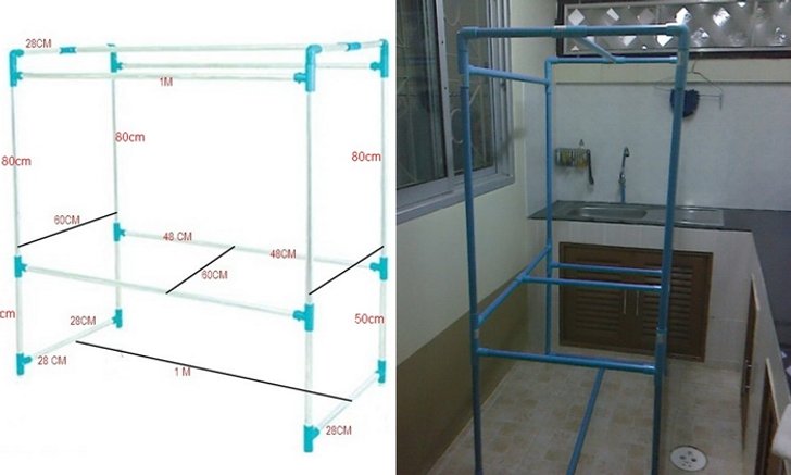 ไอเดีย DIY “ราวแขวนผ้าจากท่อพีวีซี” ทำเองได้ง่ายๆ ด้วยต้นทุนไม่เกิน 500 บาท