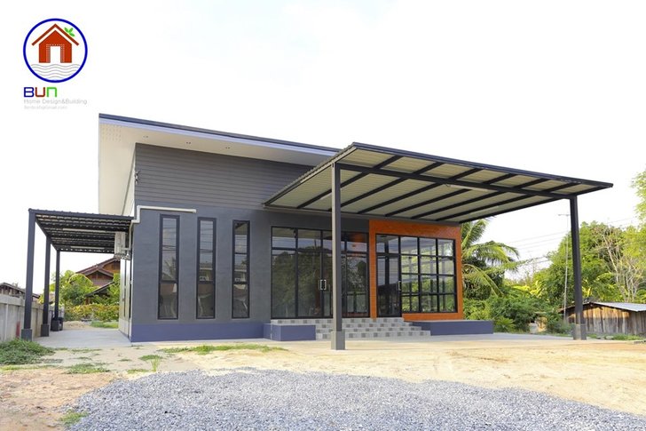 บ านแนวโมเด ร นช นเด ยว 1 ห องนอน 2 ห องน ำ พร อมพ นท ภายในสไตล อ นด สเทร ยล เหมาะเป นท งร านกาแฟ และโฮมออฟฟ ศ