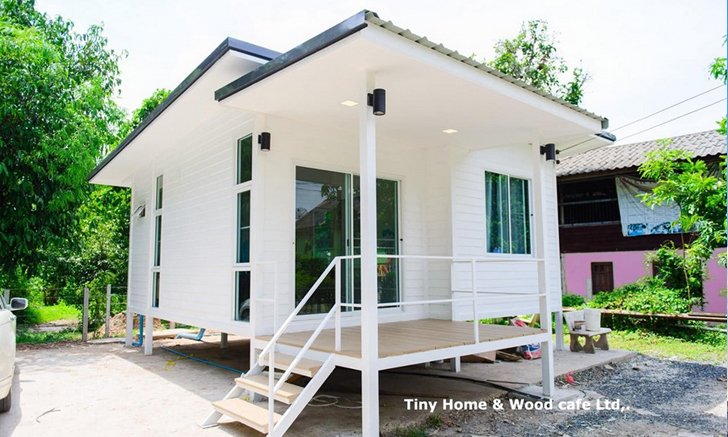 บ้านโมเดิร์นน็อคดาวน์ชั้นเดียว งามสง่าด้วยโทนสีขาว 2 ห้องนอน 1 ห้องน้ำ 1 พื้นที่ใช้สอย 42 ตร.ม.
