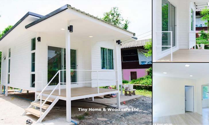 บ้านโมเดิร์นน็อคดาวน์ชั้นเดียว งามสง่าด้วยโทนสีขาว 2 ห้องนอน 1 ห้องน้ำ 1 พื้นที่ใช้สอย 42 ตร.ม.