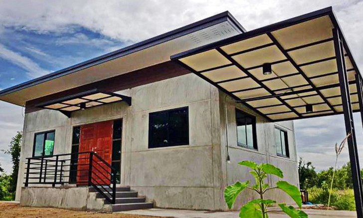 บ้านปูนเปลือยดิบเท่ 2 ห้องนอน 2 ห้องน้ำ พร้อมโรงจอดรถ ในงบก่อสร้าง 600,000 บาท