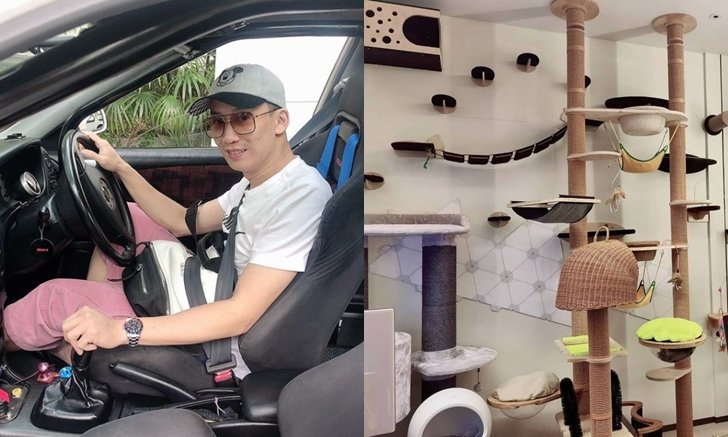 เปิด "คอนโดแมว" ของ "โอ๊ค พานทองแท้" กว้างขวาง เจ้าเหมียววิ่งเล่นสบาย