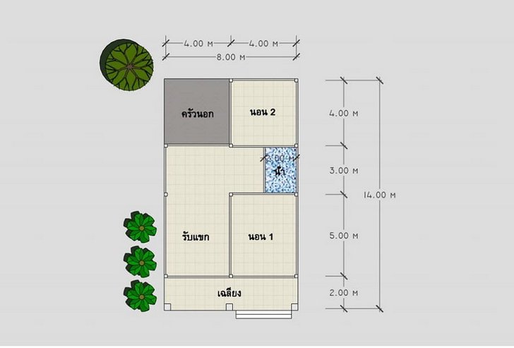 แปลนบ้านโมเดิร์นชั้นเดียว แบบบ้านโมเดิร์น