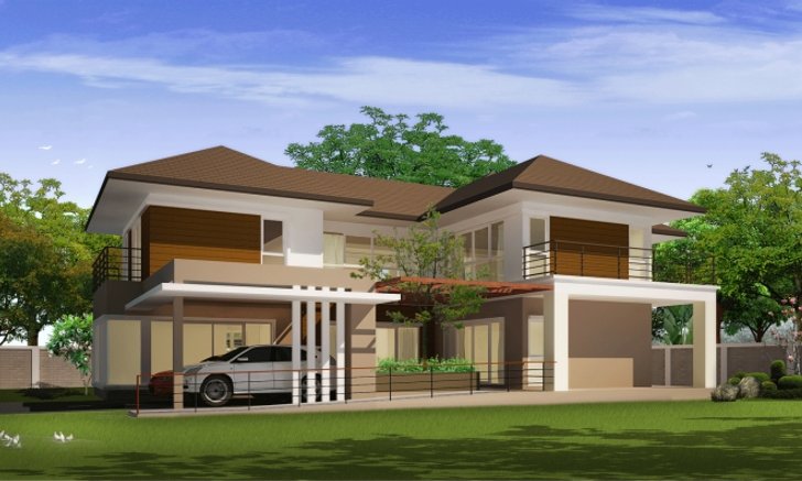 แบบบ้าน 2 ชั้น สไตล์ Modern Contemporary