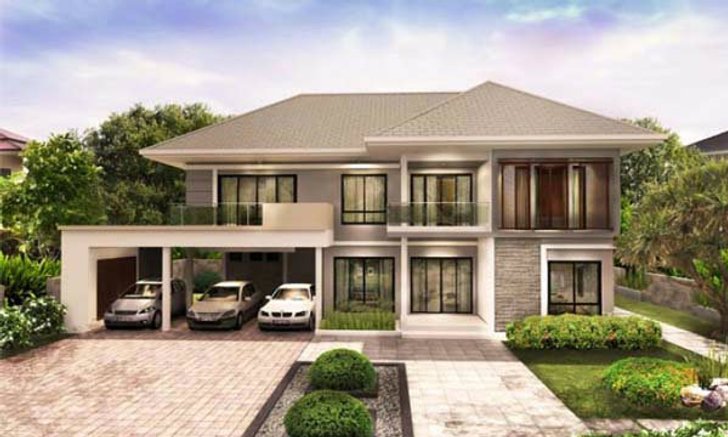 แบบบ้าน 2 ชั้น สไตล์โมเดิร์น ทรอปิคอล