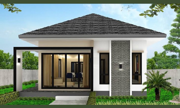 บ้านชั้นเดียวรูปทรงร่วมสมัยขนาดเล็ก 2 ห้องนอน 2 ห้องน้ำ ในงบประมาณล้านต้นๆ