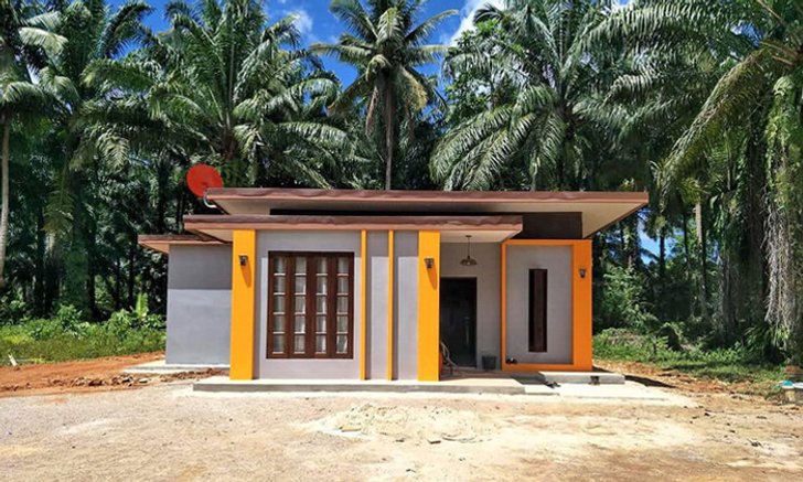 บ้านโมเดิร์นลอฟท์หลังเล็ก โทนสีเหลือง 2 ห้องนอนงบก่อสร้าง 700,000 บาท