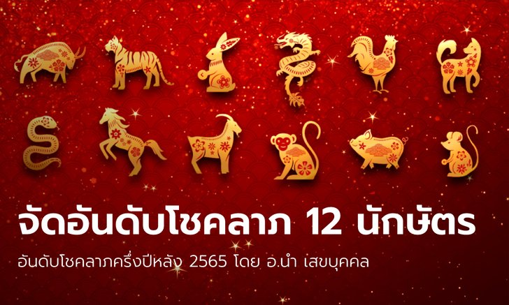 จัดอันดับดวงโชคลาภ 12 นักษัตร  ครึ่งปีหลัง โดย อ.นำ เสขบุคคล