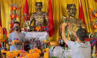 "หนึ่ง จักรวาล" ไหว้บูชา"พ่อปู่พญายมราช" วัดชัยสิทธาวาส สามโคก เพิ่มความมงคล