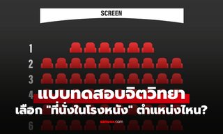 แบบทดสอบจิตวิทยา เลือกที่นั่งในโรงหนัง เผยนิสัยที่ทำให้เสียโอกาสโดยไม่รู้ตัว