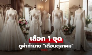 เลือก 1 ชุดแต่งงานที่ชอบที่สุด แล้วดูคำทำนาย เดือนตุลาคมนี้จะเป็นอย่างไร?
