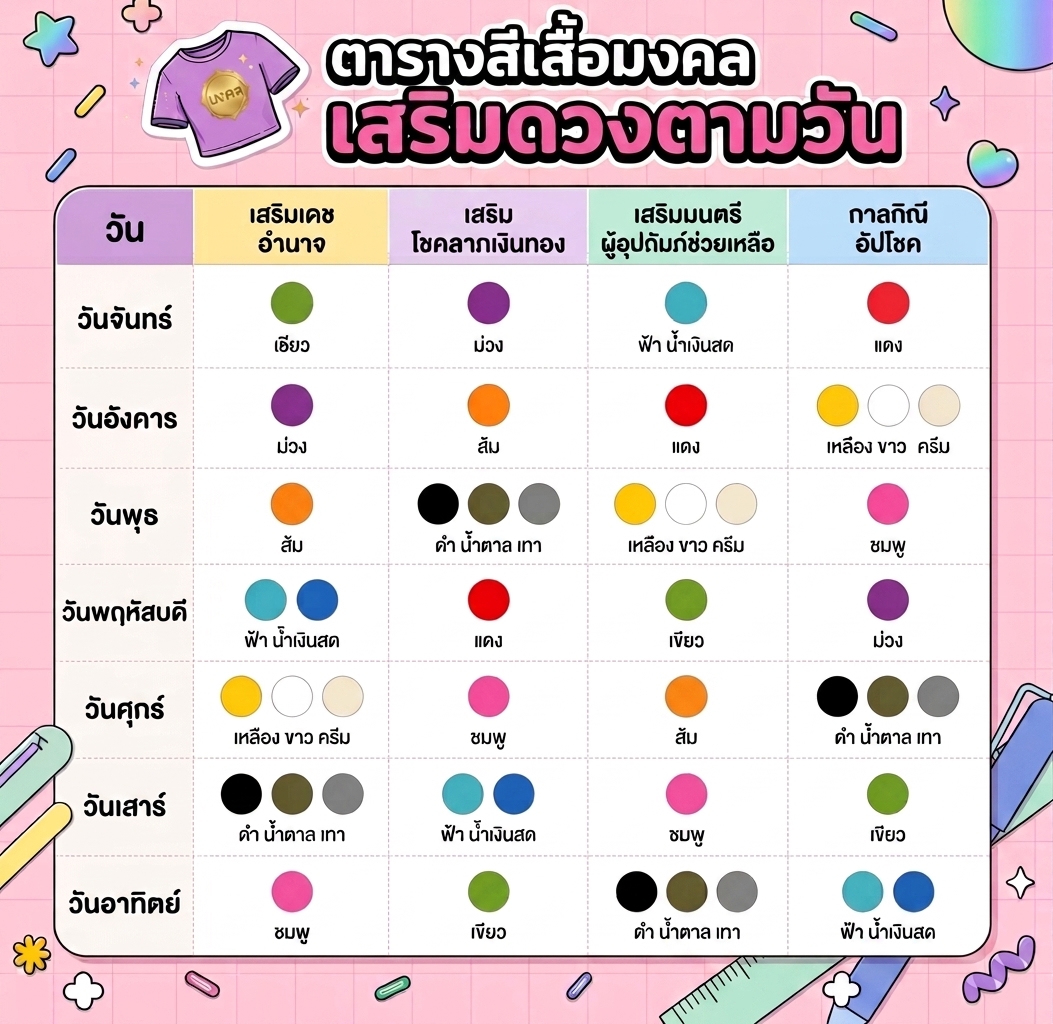 สีเสื้อมงคล