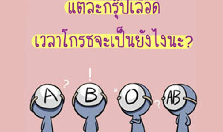 เกมทายใจทายนิสัยอารมณ์โกรธตามกรุ๊ปเลือด