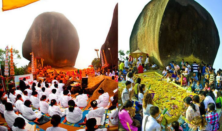 นมัสการปิดทองรอยพระพุทธบาทที่เขาคิชฌกูฏ