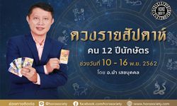 ดวงรายสัปดาห์ คน 12 ปีนักษัตร ช่วง 10-16 พฤศจิกายน 2562