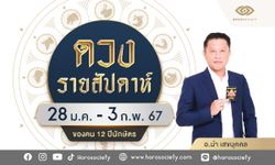 ดวงรายสัปดาห์ 12 ปีนักษัตร ช่วง 28 ม.ค.- 3 ก.พ. 67 โดย อ.นำ เสขบุคคล