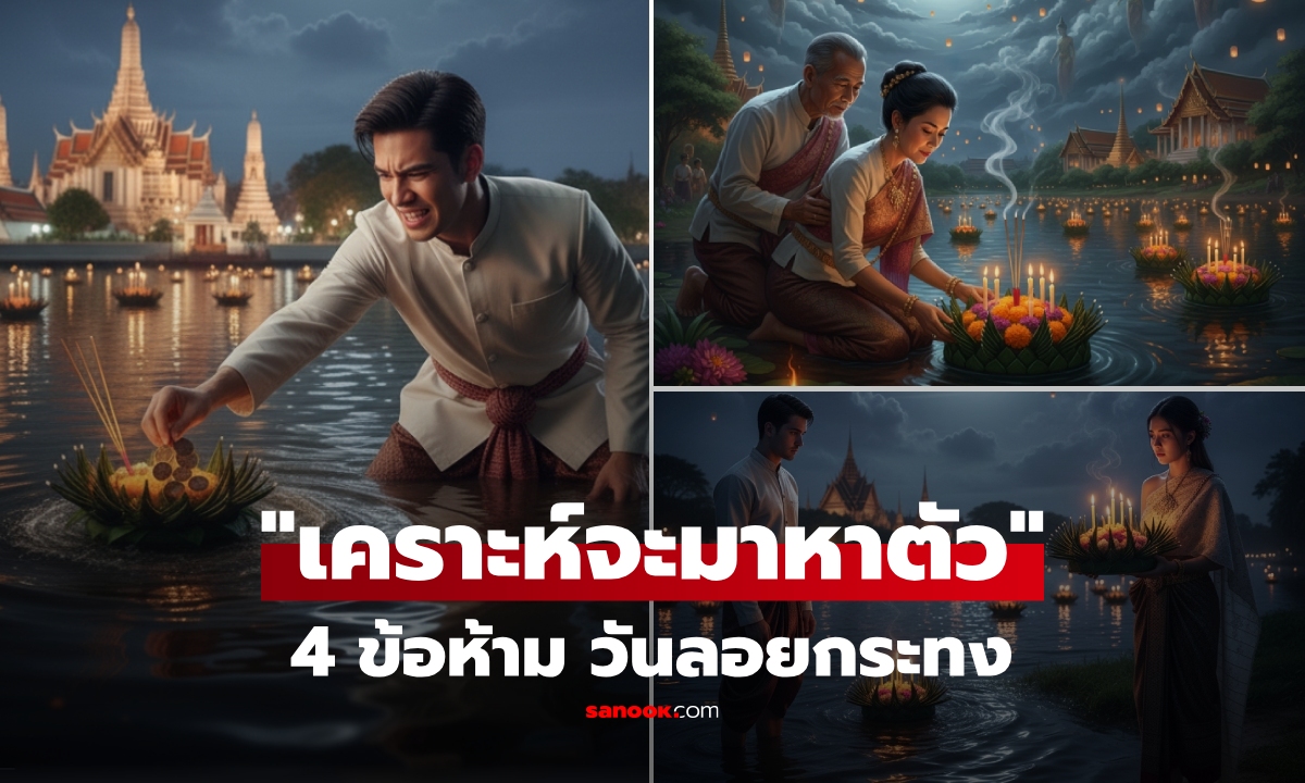 คำสาปใต้น้ำ! เช็ก 4 ข้อห้าม "วันลอยกระทง" คนโบราณเชื่อว่าหากทำผิด "เคราะห์จะกลับมาหาตัว"