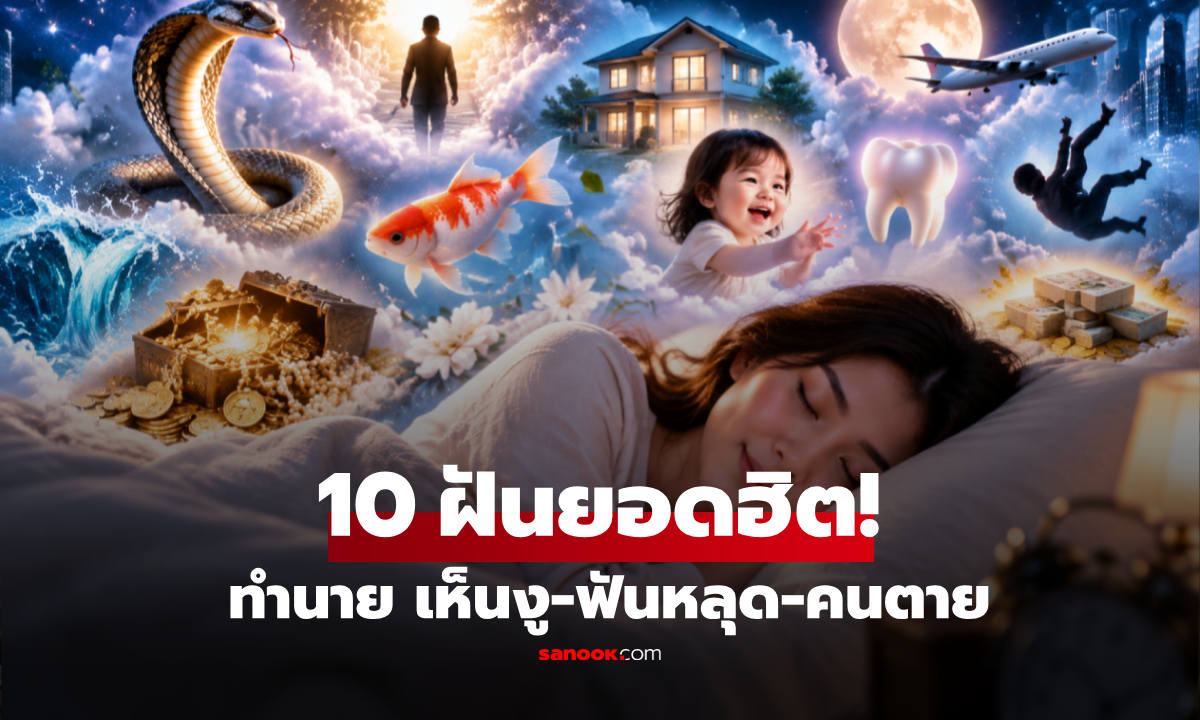 รวมทำนายฝัน 10 เรื่องยอดฮิต เห็นงู-ฟันหลุด-คนตาย เปิดความหมายพร้อมเลขนำโชค!