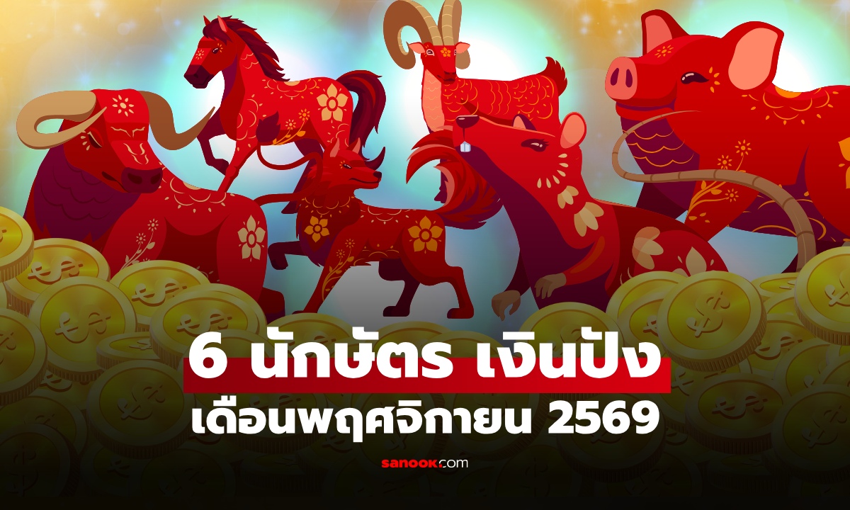 เปิด 6 นักษัตร "ดวงการเงินปังสุด" เดือนพฤศจิกายน 2569 มีเกณฑ์ลุ้นรับทรัพย์!