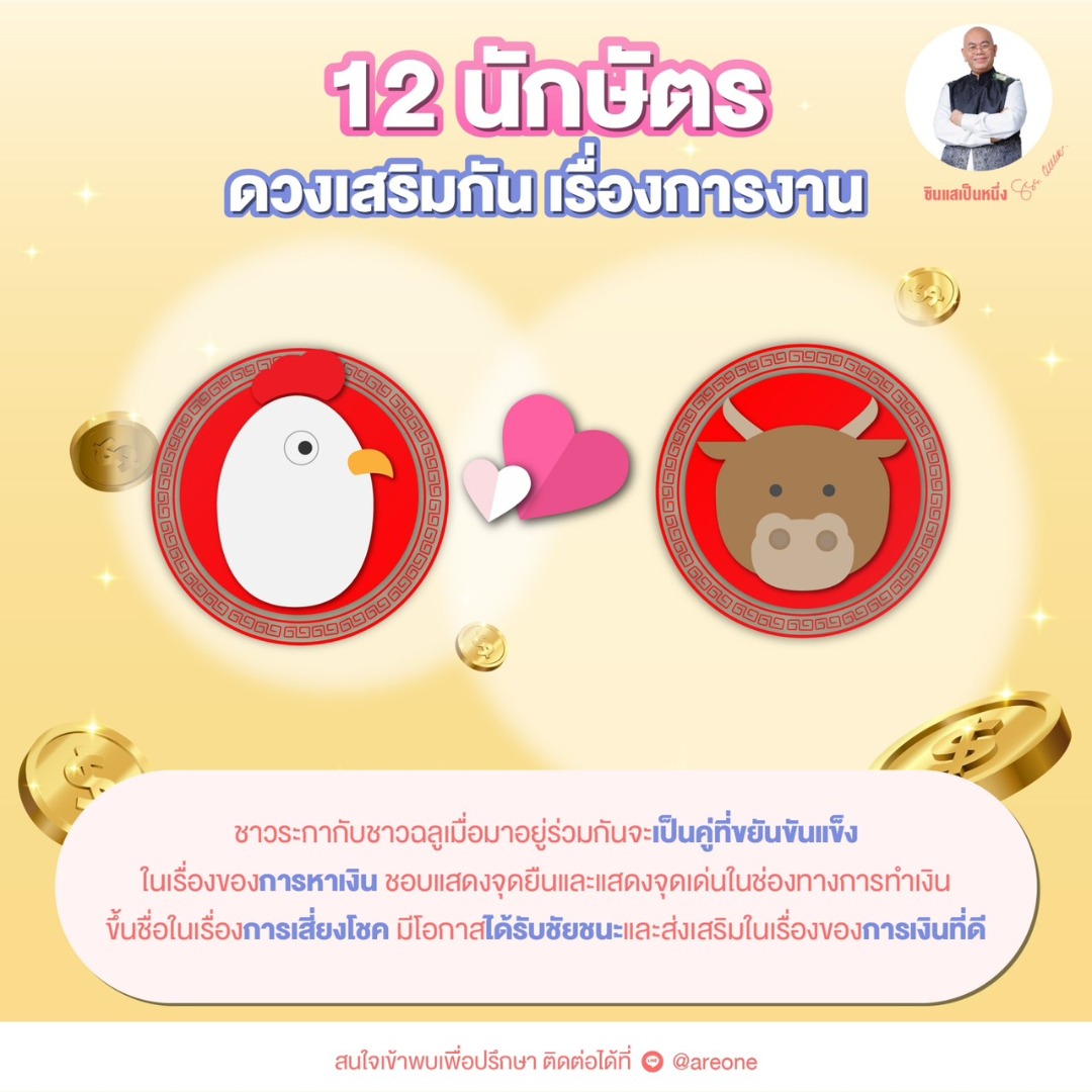 12 นักษัตร ดวงเสริมกัน เรื่องการงาน โดย ซินแสเป็นหนึ่ง