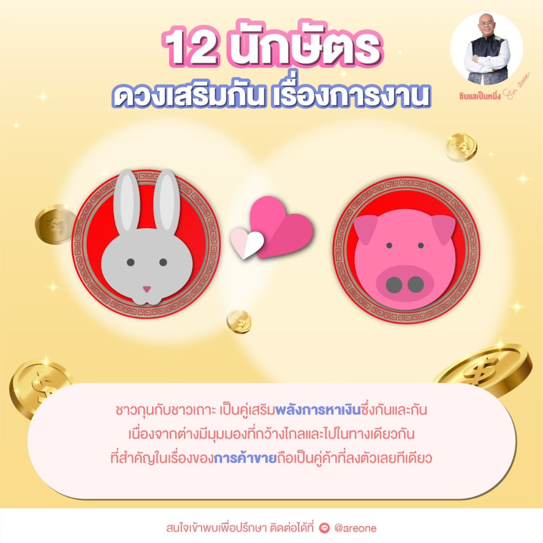 12 นักษัตร ดวงเสริมกัน เรื่องการงาน โดย ซินแสเป็นหนึ่ง