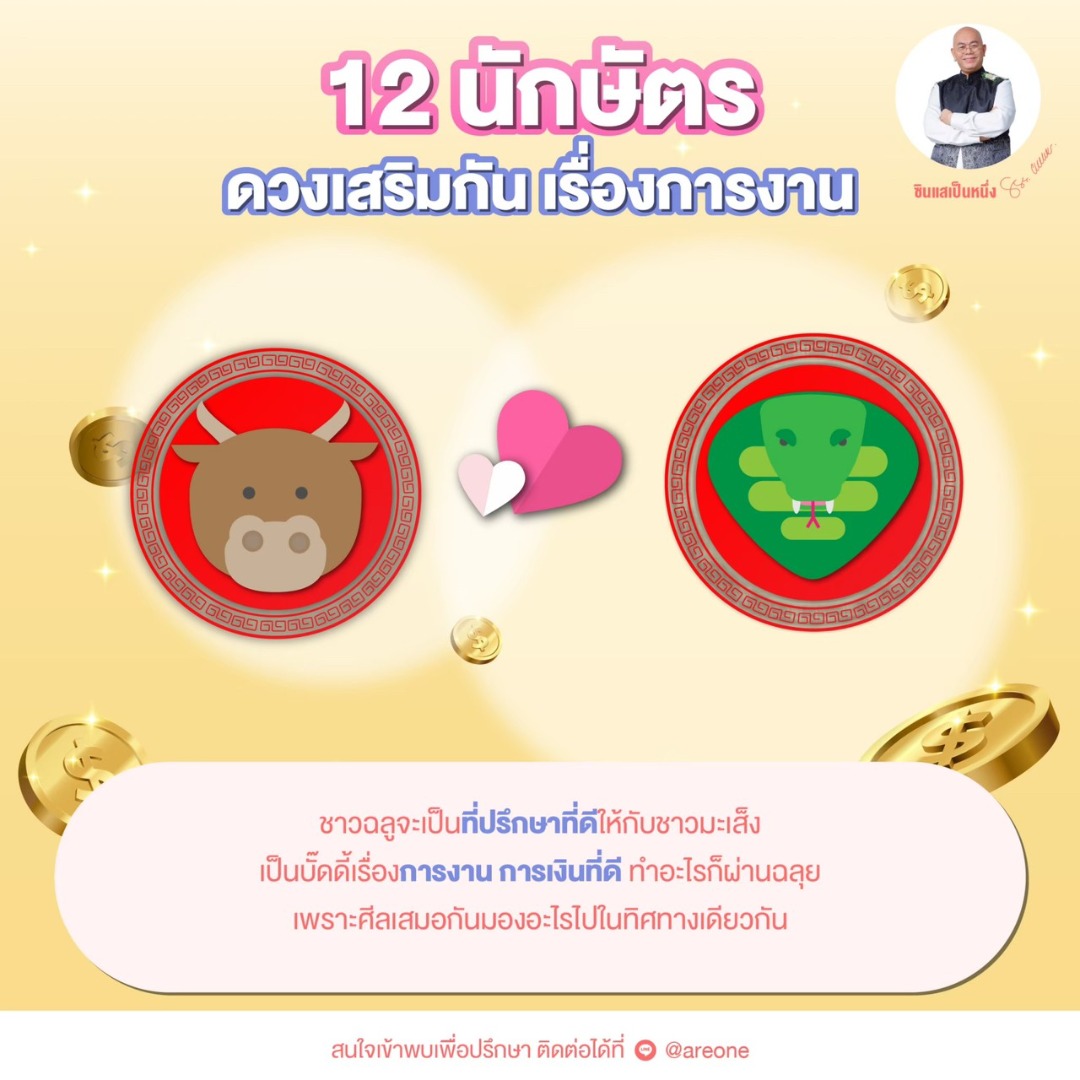 12 นักษัตร ดวงเสริมกัน เรื่องการงาน โดย ซินแสเป็นหนึ่ง