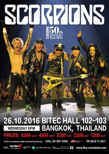 Scorpions 50th Anniversary Tour Live in Bangkok 2016