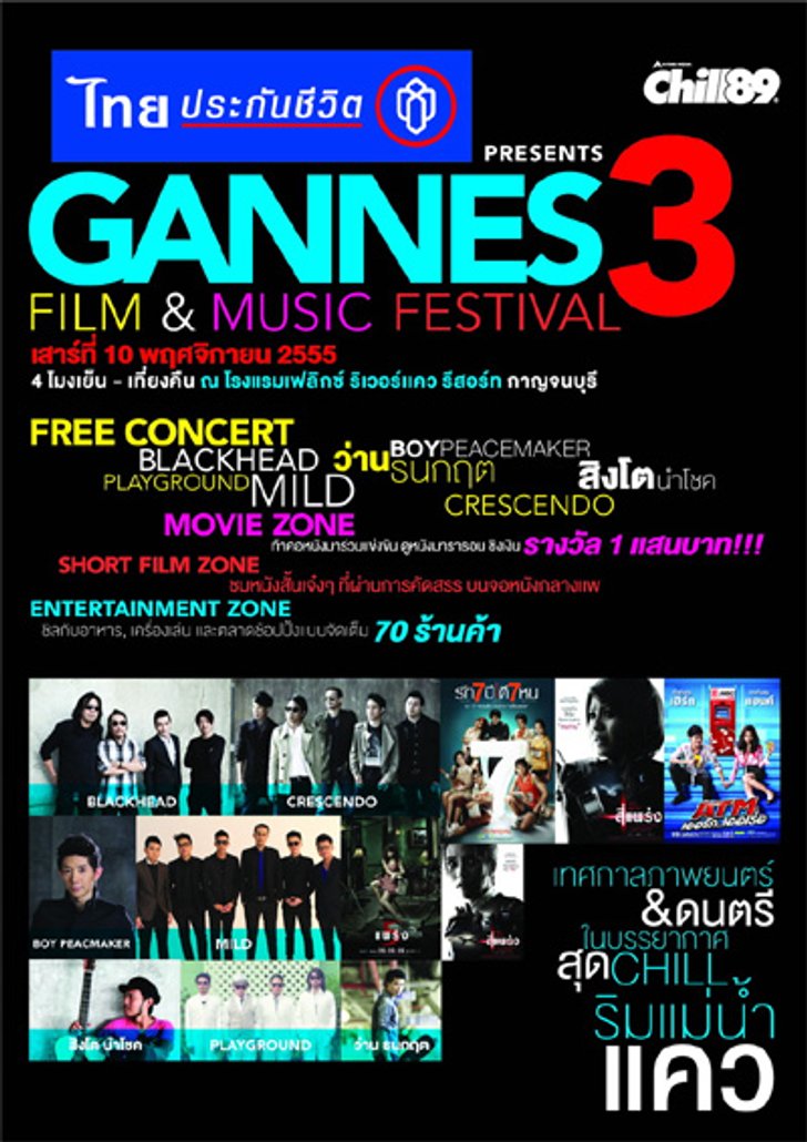 ประกาศรายชื่อผู้โชคดีที่ได้รับบัตรเข้างาน Gannes Film & Music Festival#3