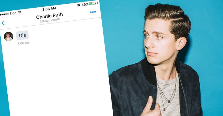 Charlie Puth งานเข้า! แฟนคลับแฉส่งข้อความด่า “ไปตายซะ” ก่อนโดนบล็อก