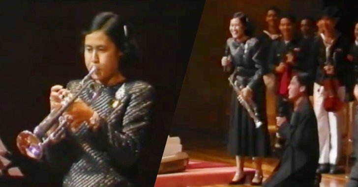 (คลิป) เมื่อสมเด็จพระเทพฯ ทรงทรัมเป็ตให้พี่เบิร์ดร้อง “คู่กัด”