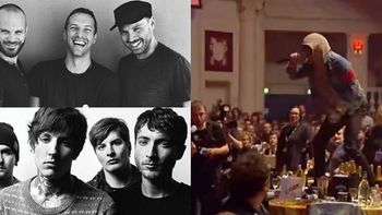 ดราม่า! Coldplay ถูกนักร้องนำ Bring Me The Horizon เหยียบถล่มโต๊ะกลางงานประกาศรางวัล