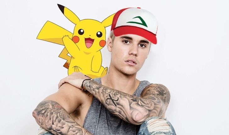 Justin Bieber เล่น Pokémon Go กับฝูงชนในสวนสาธารณะ