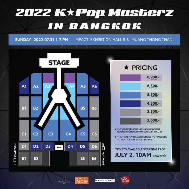 2022 K-POP MASTERZ IN BANGKOK - Seating Plan