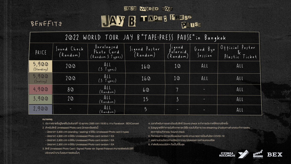 2022 WORLD TOUR JAY B “TAPE: PRESS PAUSE” in Bangkok