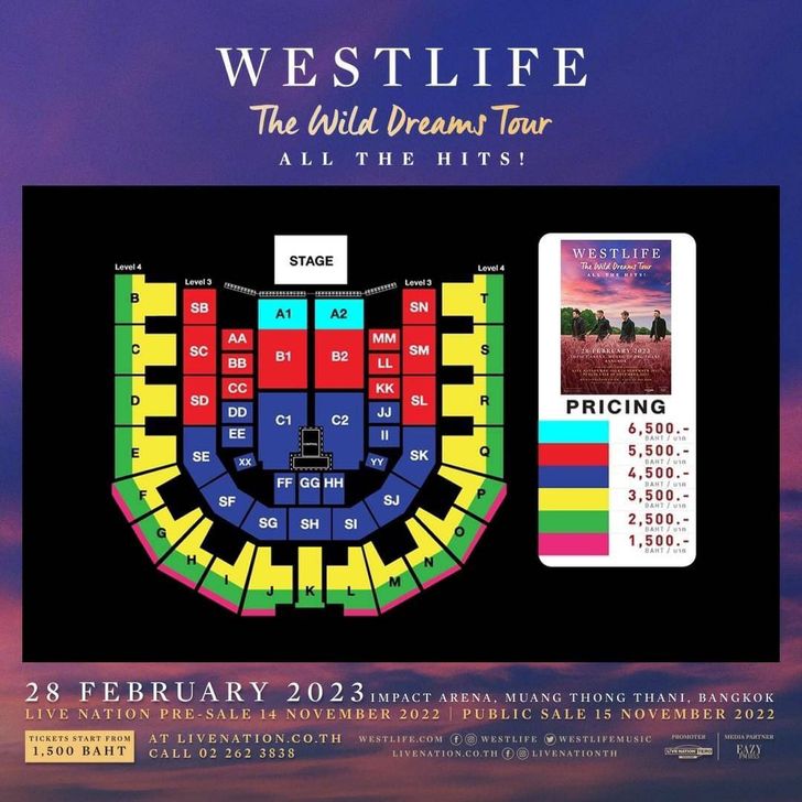 Westlife The Wild Dreams Tour in Bangkok 2023