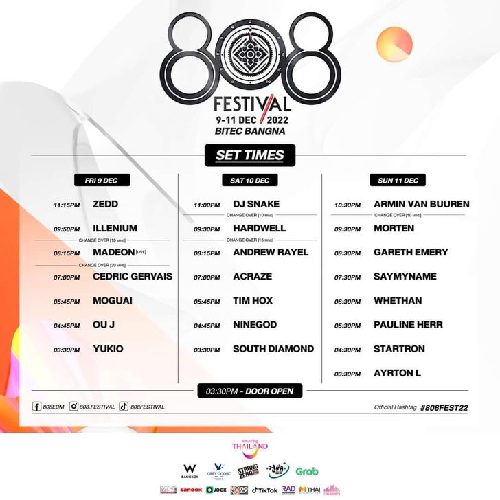 808 Festival 2022 Set Times