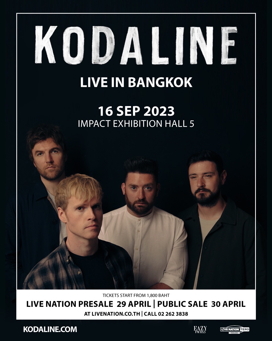 คอนเสิร์ต 2023 : Kodaline Live in Bangkok 2023