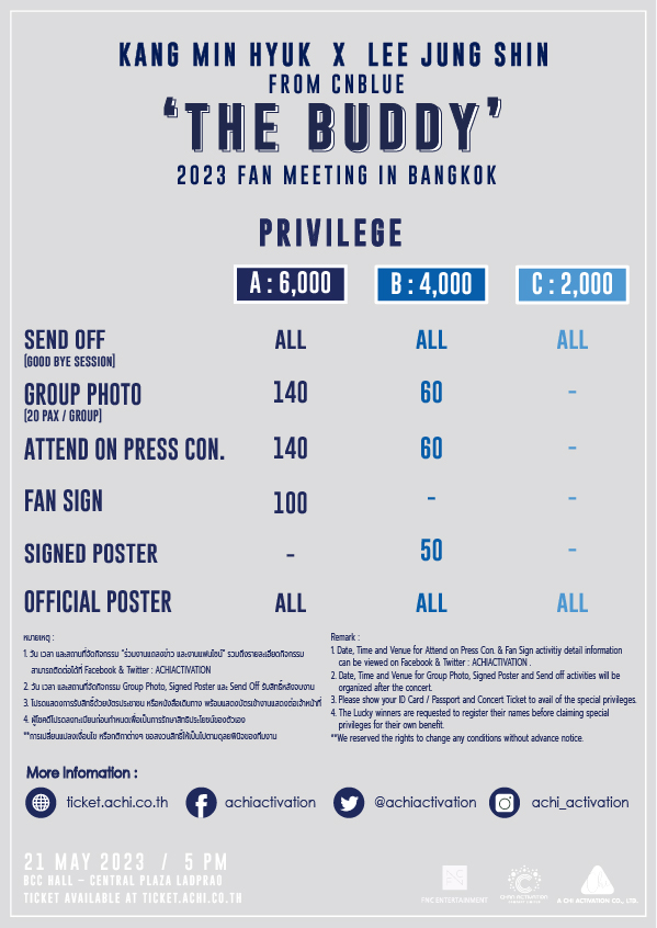 2023 KANG MIN HYUK x LEE JUNG SHIN FROM CNBLUE ‘THE BUDDY’ FAN MEETING IN BANGKOK