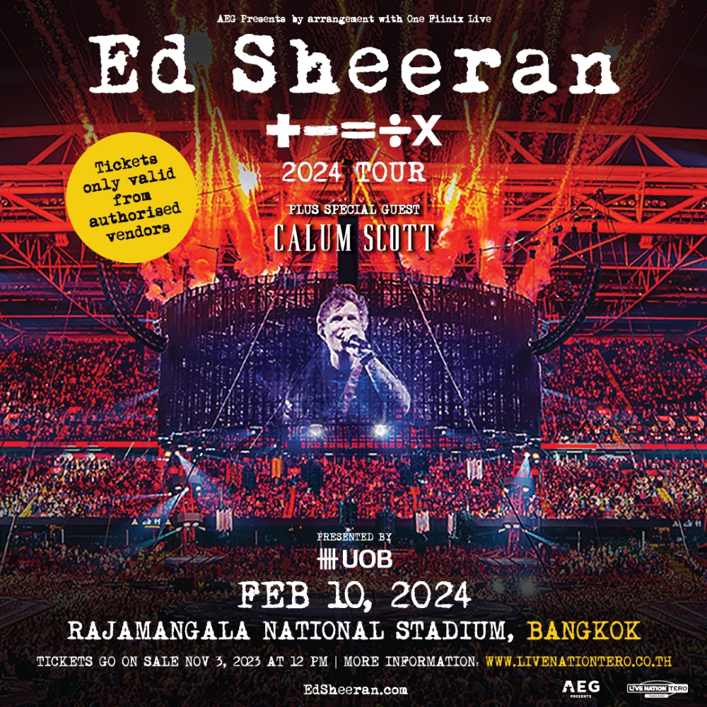 พร้อมยัง! Ed Sheeran คอนเสิร์ต Tour Bangkok 2024 ราชมังฯ 10 ก.พ. 67 นี้