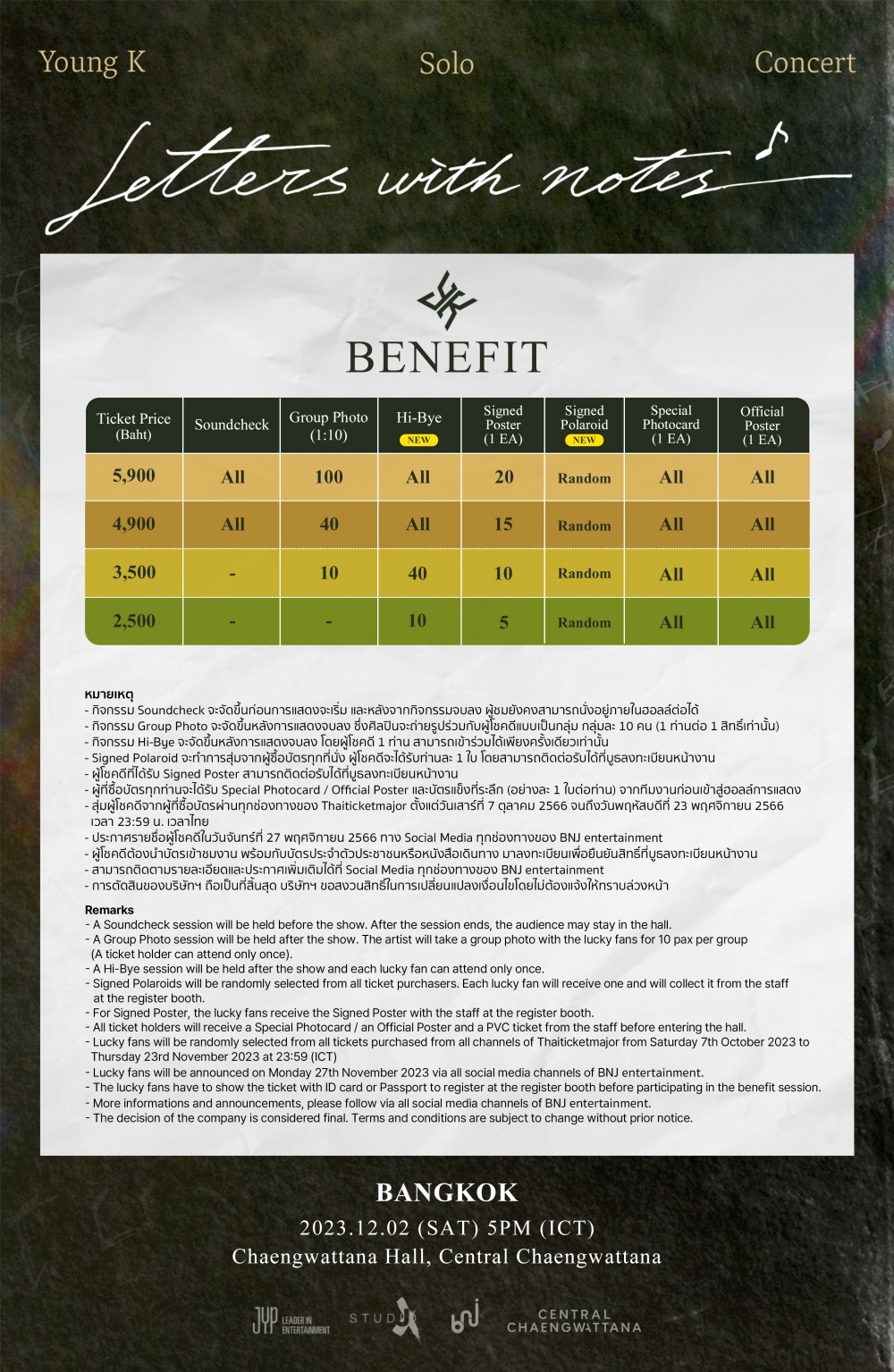Young K Solo Concert <Letters with notes> in Bangkok