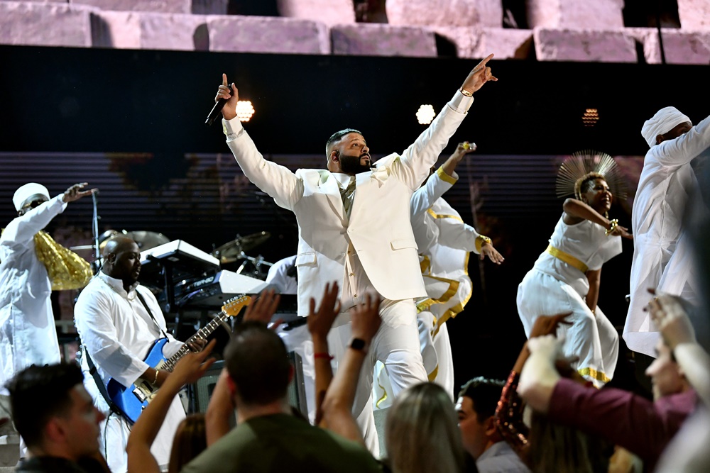 YG, John Legend, Kirk Franklin, DJ Khaled, Meek Mill, and Roddy Ricch at Grammy Awards 2020