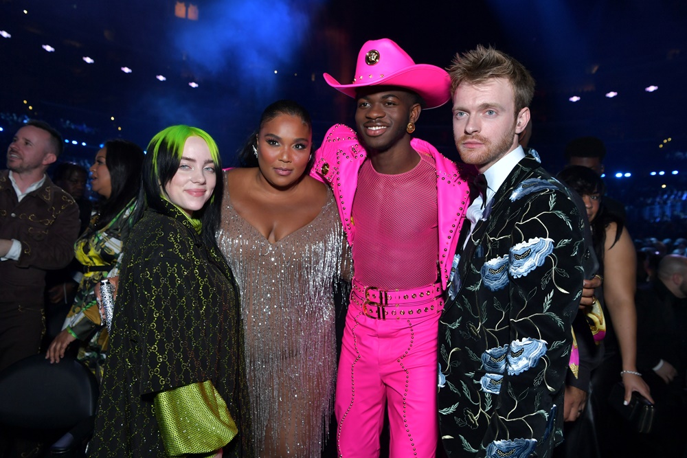 Billie Eilish, Lizzo, Lil Nas X and Finneas O'Connell at Grammy Awards 2020