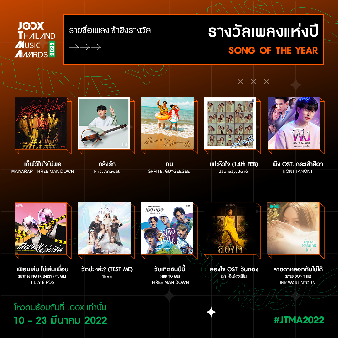 JOOX Thailand Music Awards 2022 NOMINEE