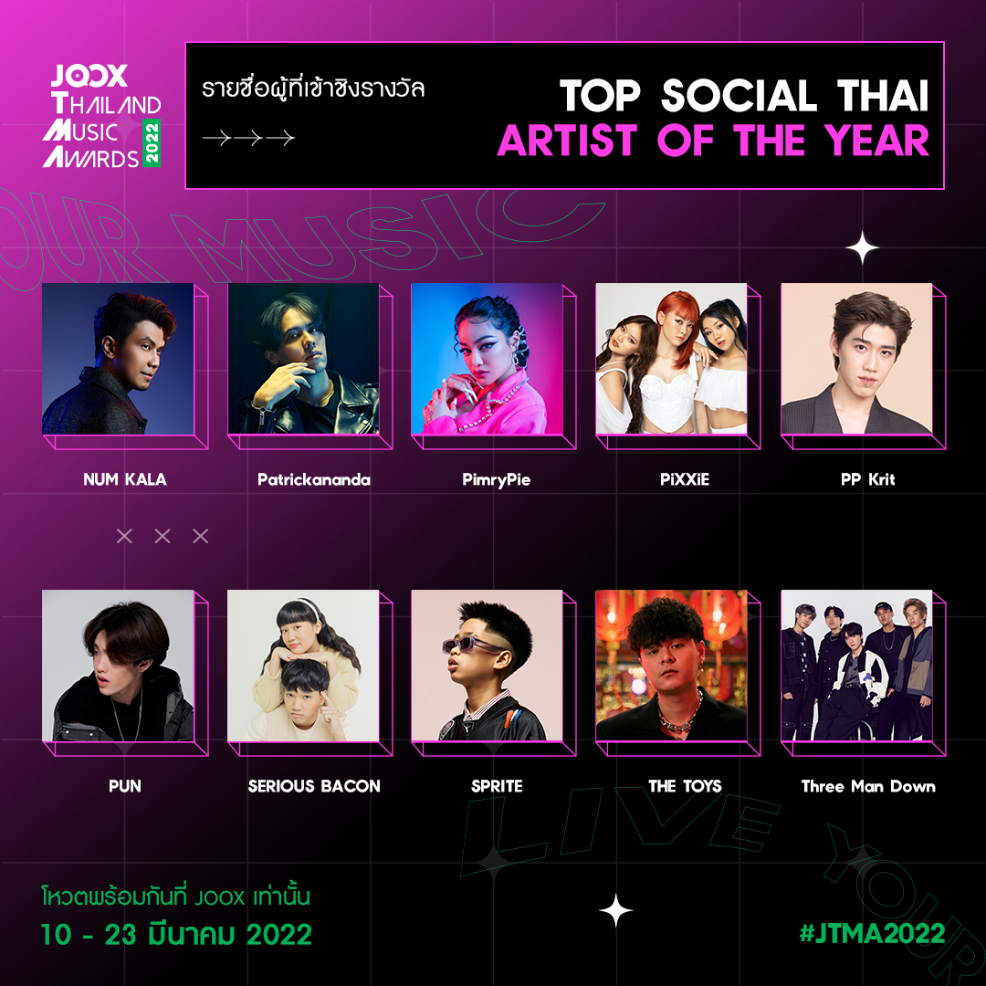 JOOX Thailand Music Awards 2022 NOMINEE