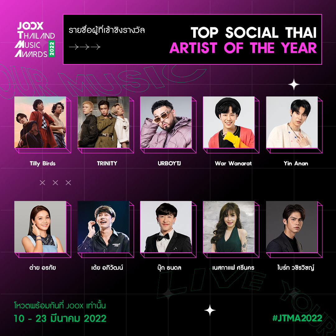 JOOX Thailand Music Awards 2022 NOMINEE