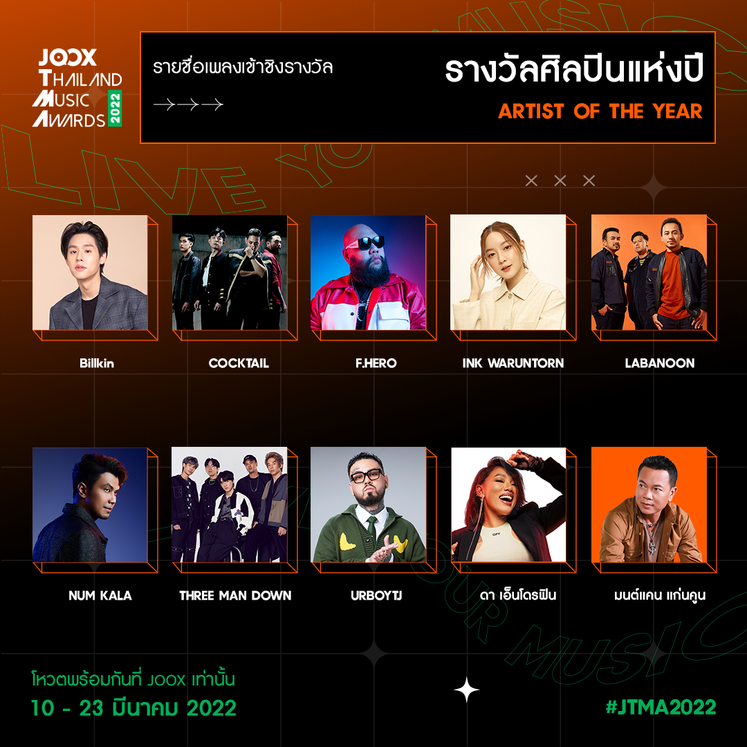 JOOX Thailand Music Awards 2022 NOMINEE