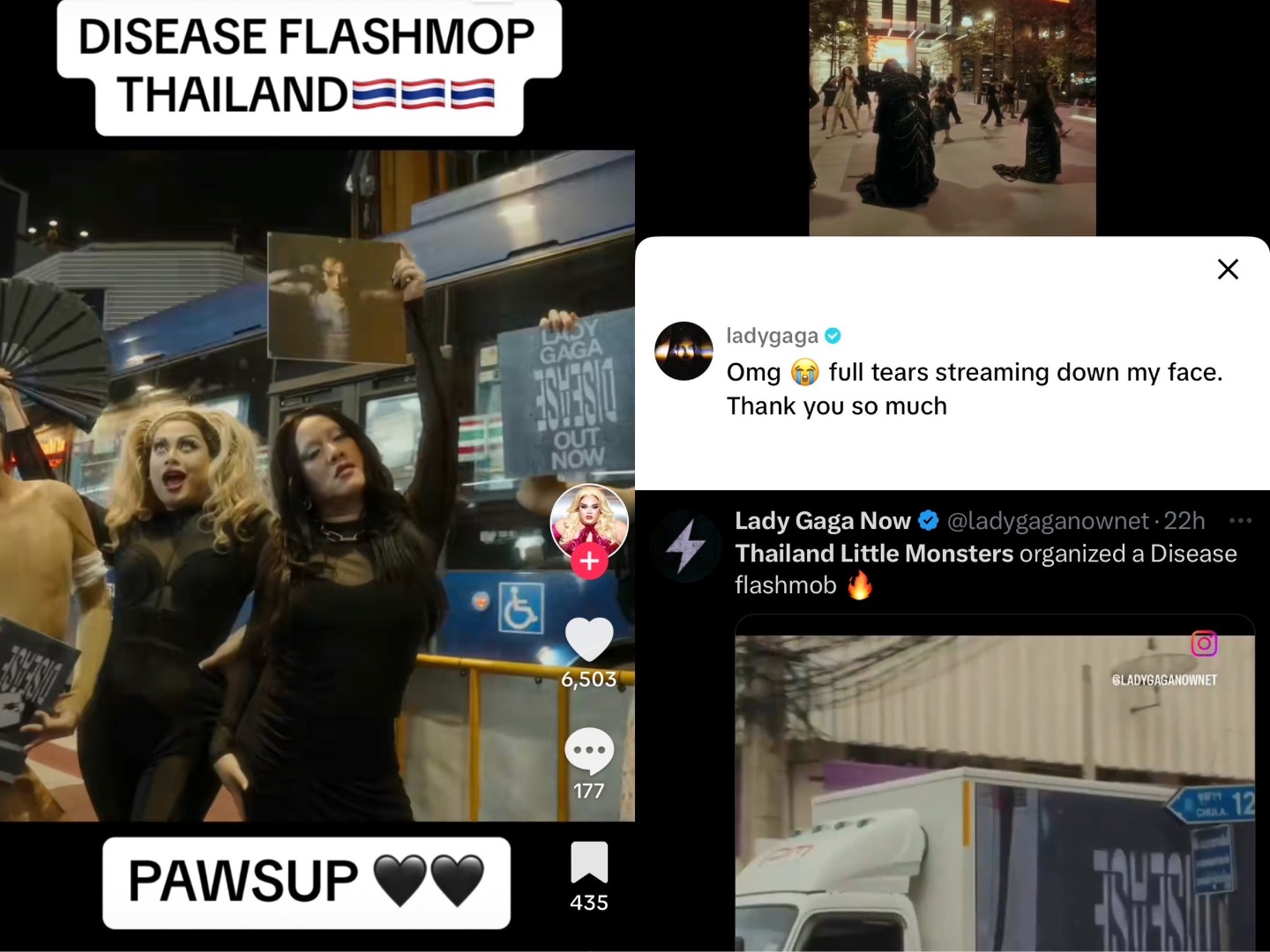 Lady Gaga รับเรื่องแล้ว! คอมเมนต์ขอบคุณ Disease Flash Mob จากไทย ขึ้นแท่นลูกรัก