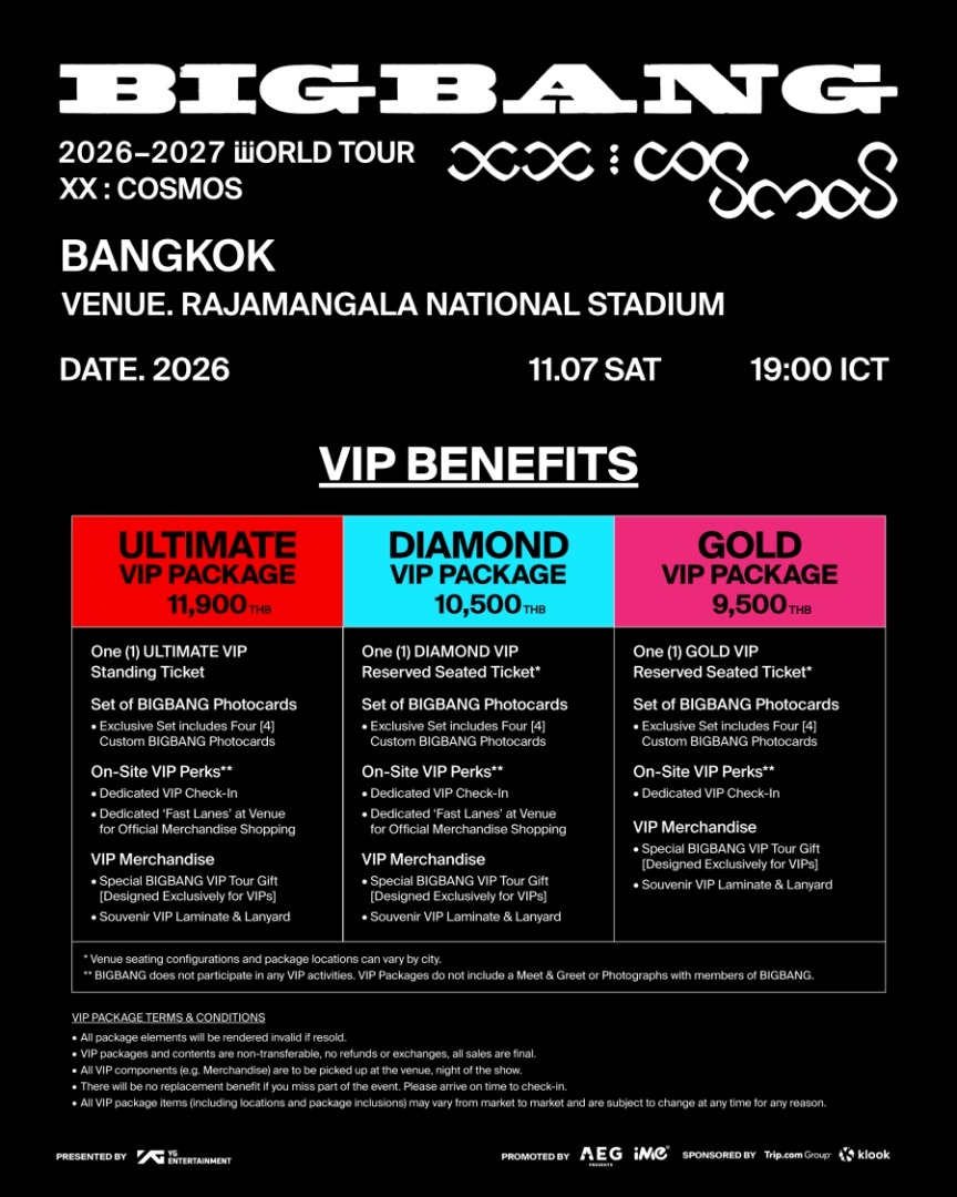 BIGBANG 2026-2027 WORLD TOUR < XX : COSMOS > 